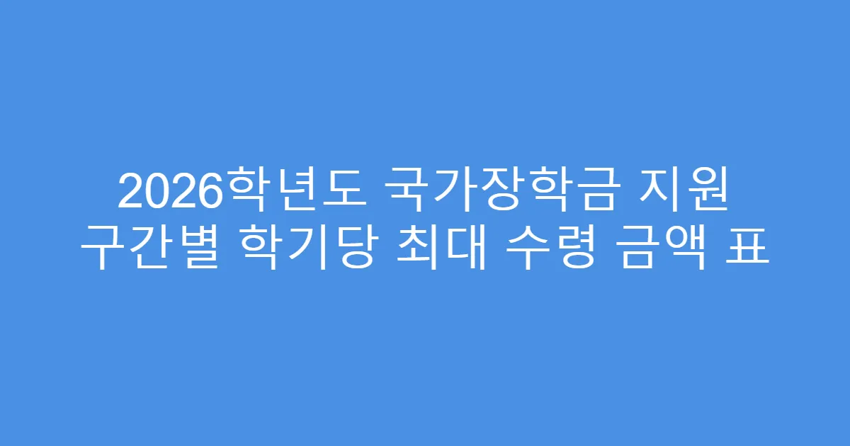 2026학년도 국가장학금 지원 구간별 학기당 최대 수령 금액 표