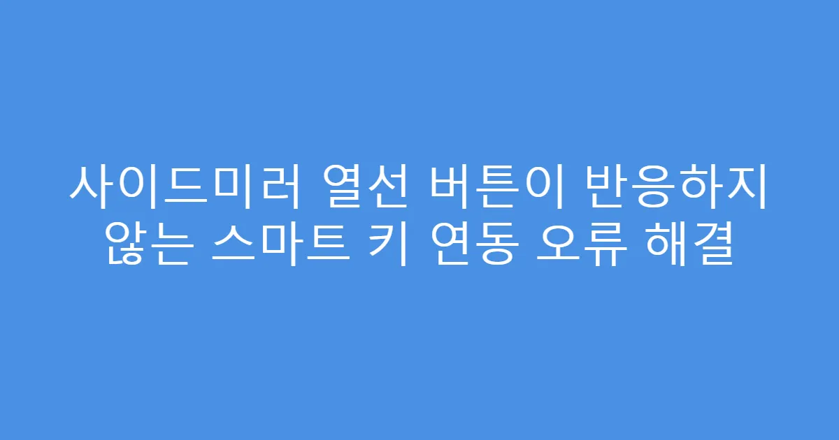 사이드미러 열선 버튼이 반응하지 않는 스마트 키 연동 오류 해결