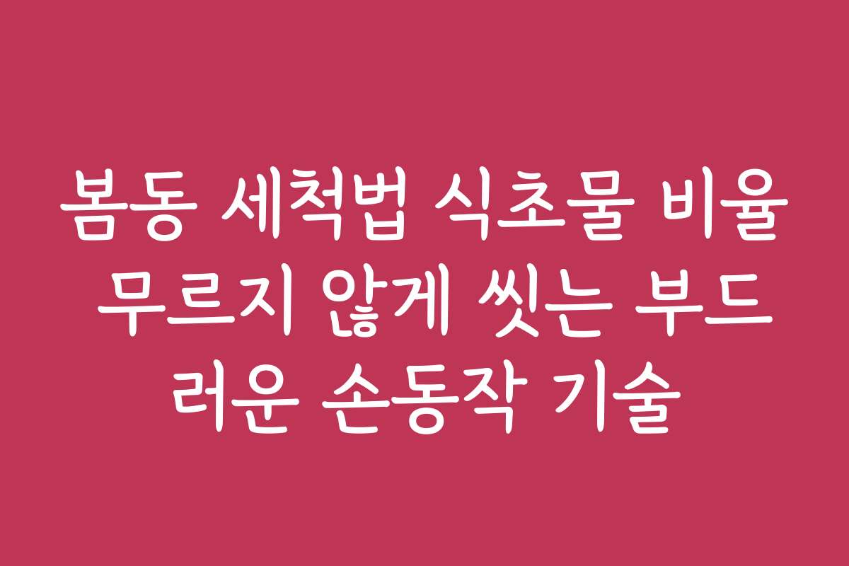 봄동 세척법 식초물 비율 무르지 않게 씻는 부드러운 손동작 기술