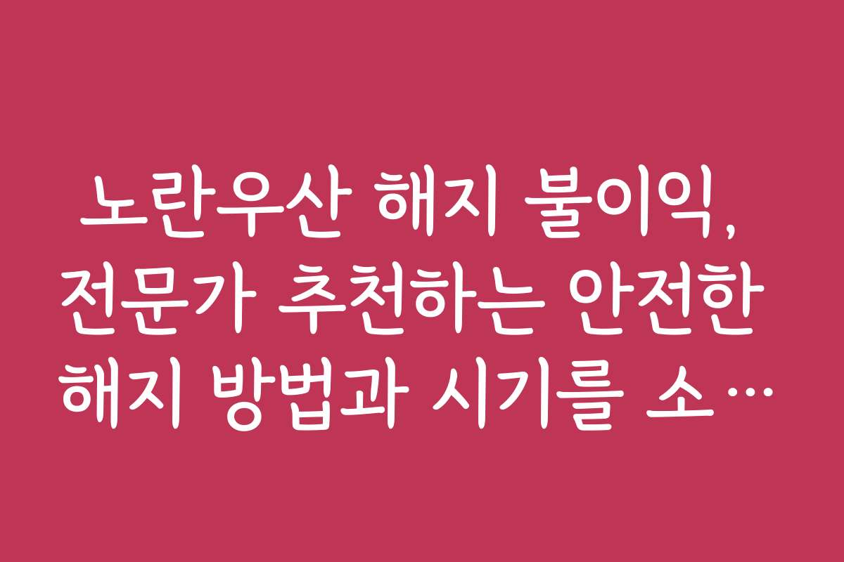 노란우산 해지 불이익, 전문가 추천하는 안전한 해지 방법과 시기를 소개합니다