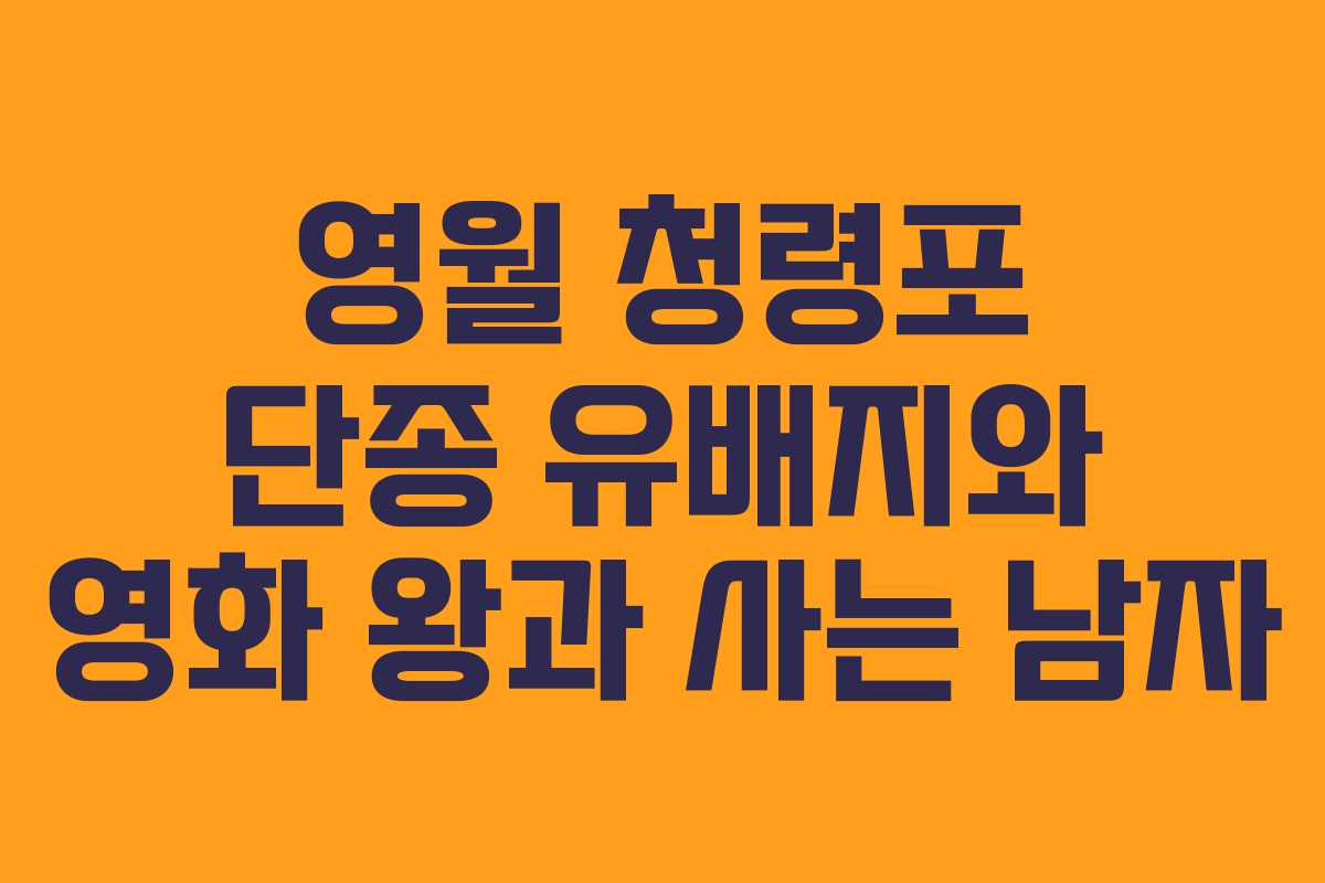 영월 청령포 단종 유배지와 영화 왕과 사는 남자