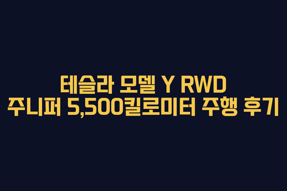 테슬라 모델 Y RWD 주니퍼 5,500킬로미터 주행 후기