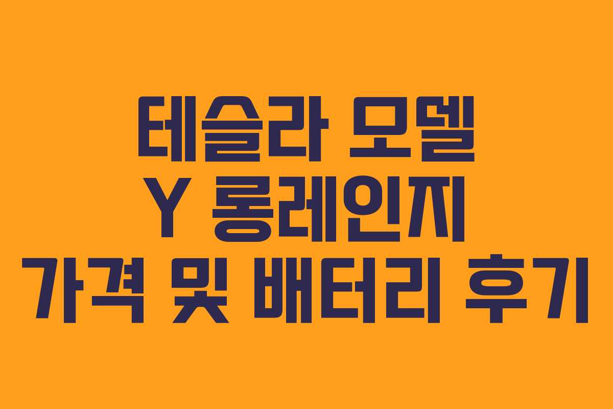 테슬라 모델 Y 롱레인지 가격 및 배터리 후기