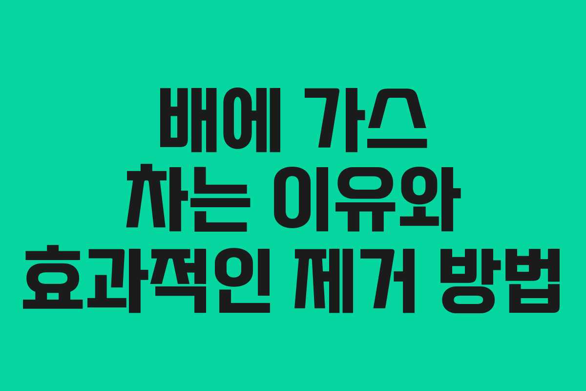 배에 가스 차는 이유와 효과적인 제거 방법