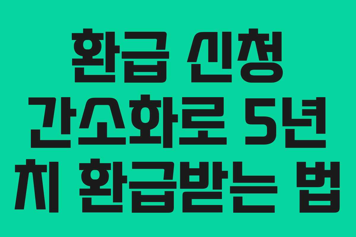 환급 신청 간소화로 5년 치 환급받는 법