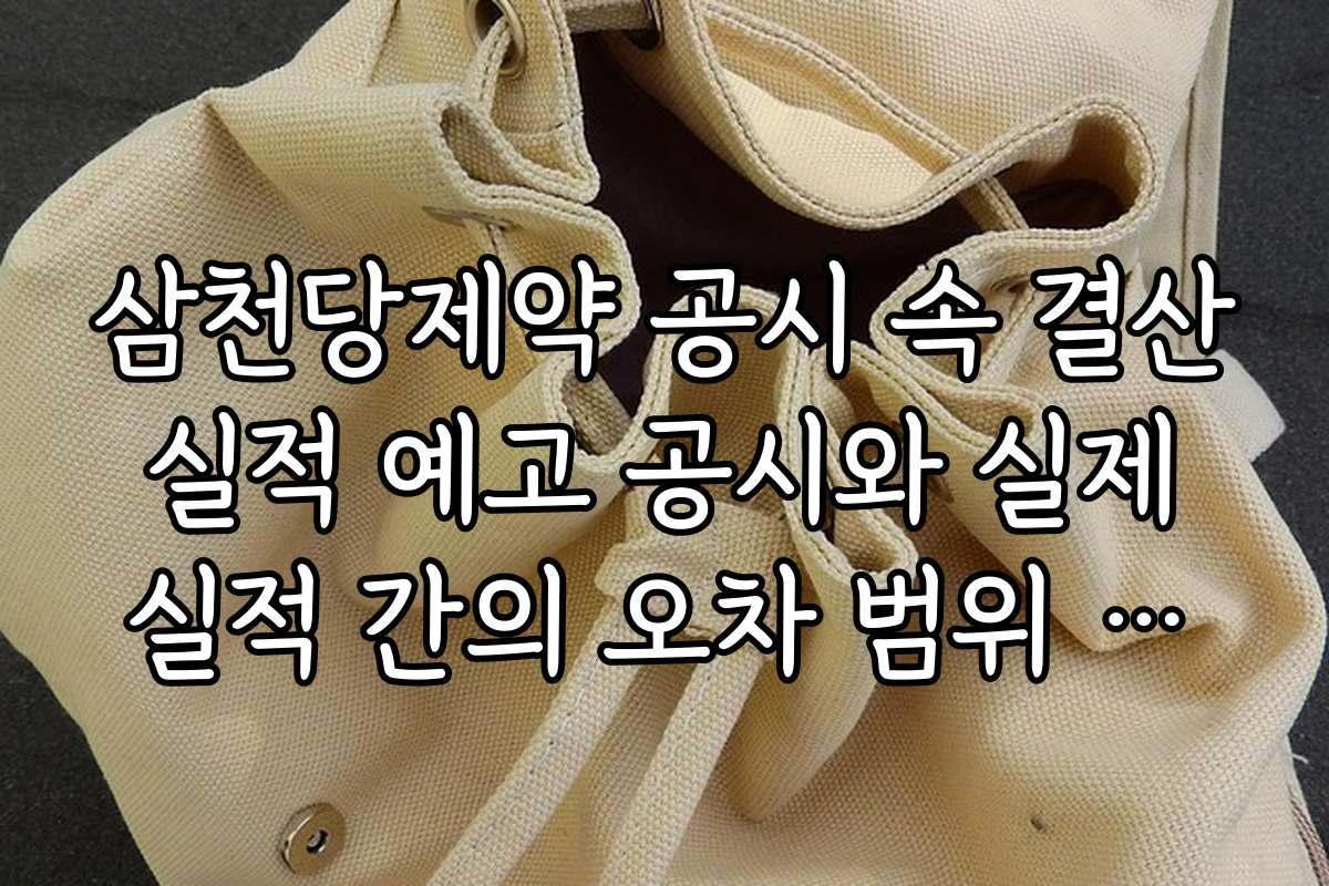 삼천당제약 공시 속 결산 실적 예고 공시와 실제 실적 간의 오차 범위 분석