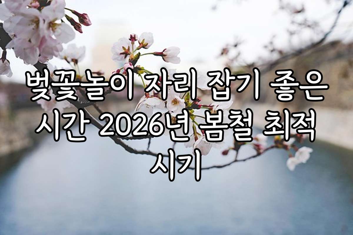 벚꽃놀이 자리 잡기 좋은 시간 2026년 봄철 최적 시기
