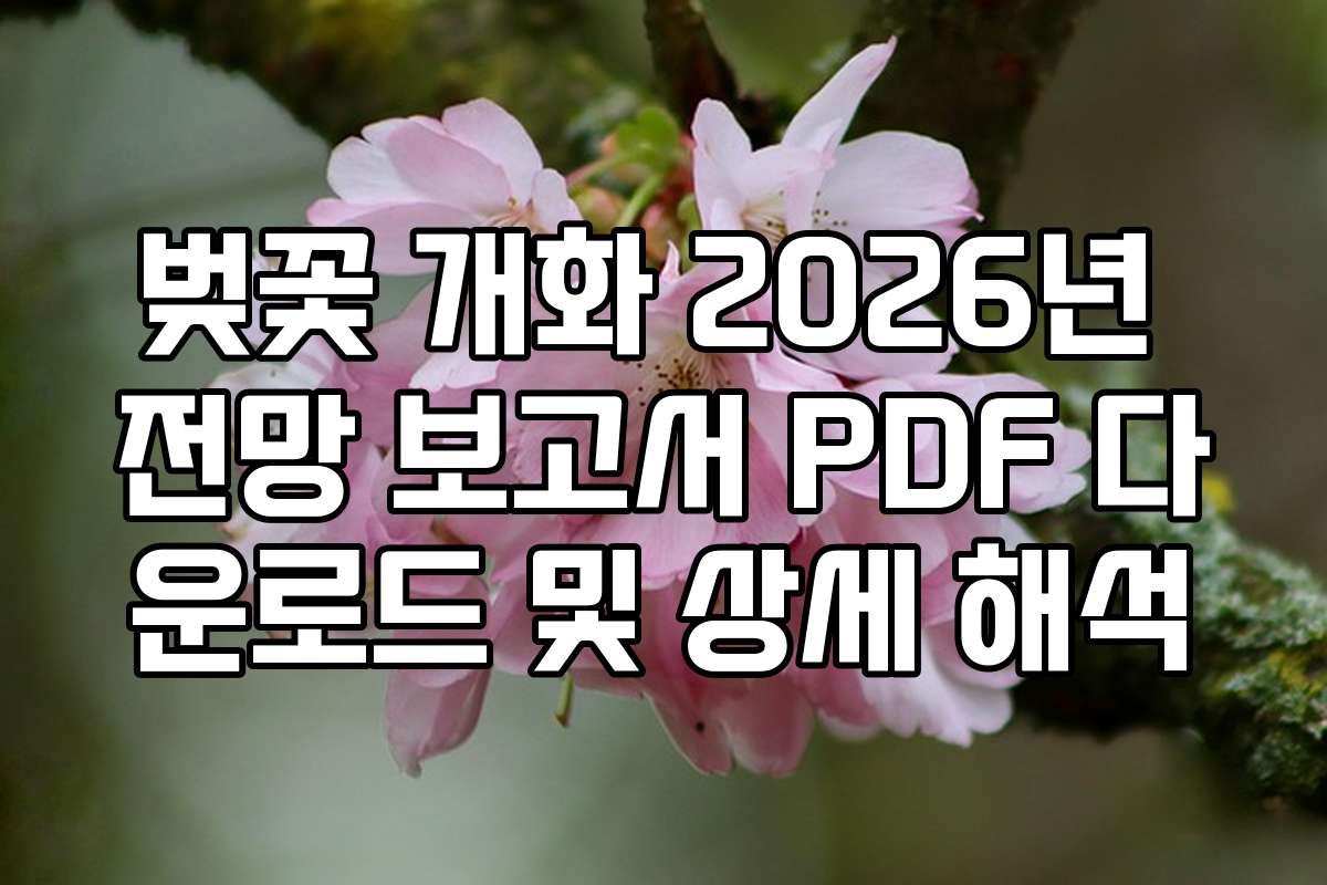 벚꽃 개화 2026년 전망 보고서 PDF 다운로드 및 상세 해석