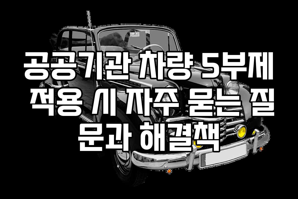 공공기관 차량 5부제 적용 시 자주 묻는 질문과 해결책