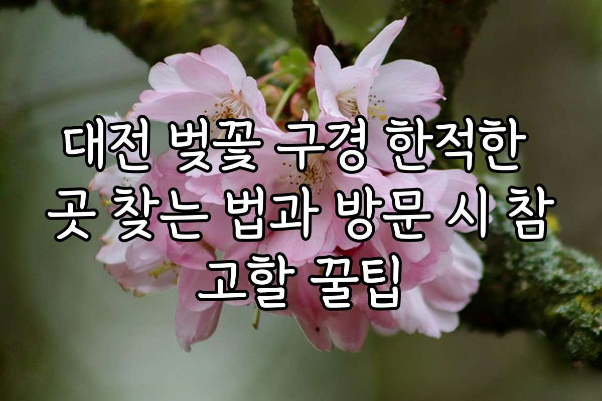 대전 벚꽃 구경 한적한 곳 찾는 법과 방문 시 참고할 꿀팁