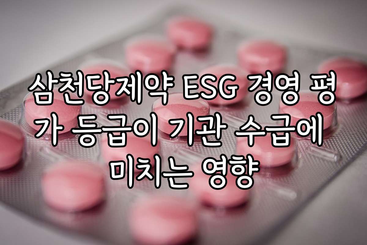 삼천당제약 ESG 경영 평가 등급이 기관 수급에 미치는 영향