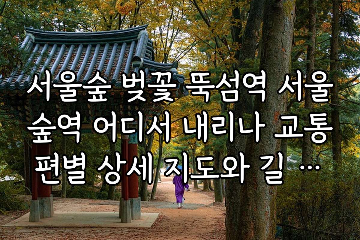 서울숲 벚꽃 뚝섬역 서울숲역 어디서 내리나 교통편별 상세 지도와 길 안내 서비스