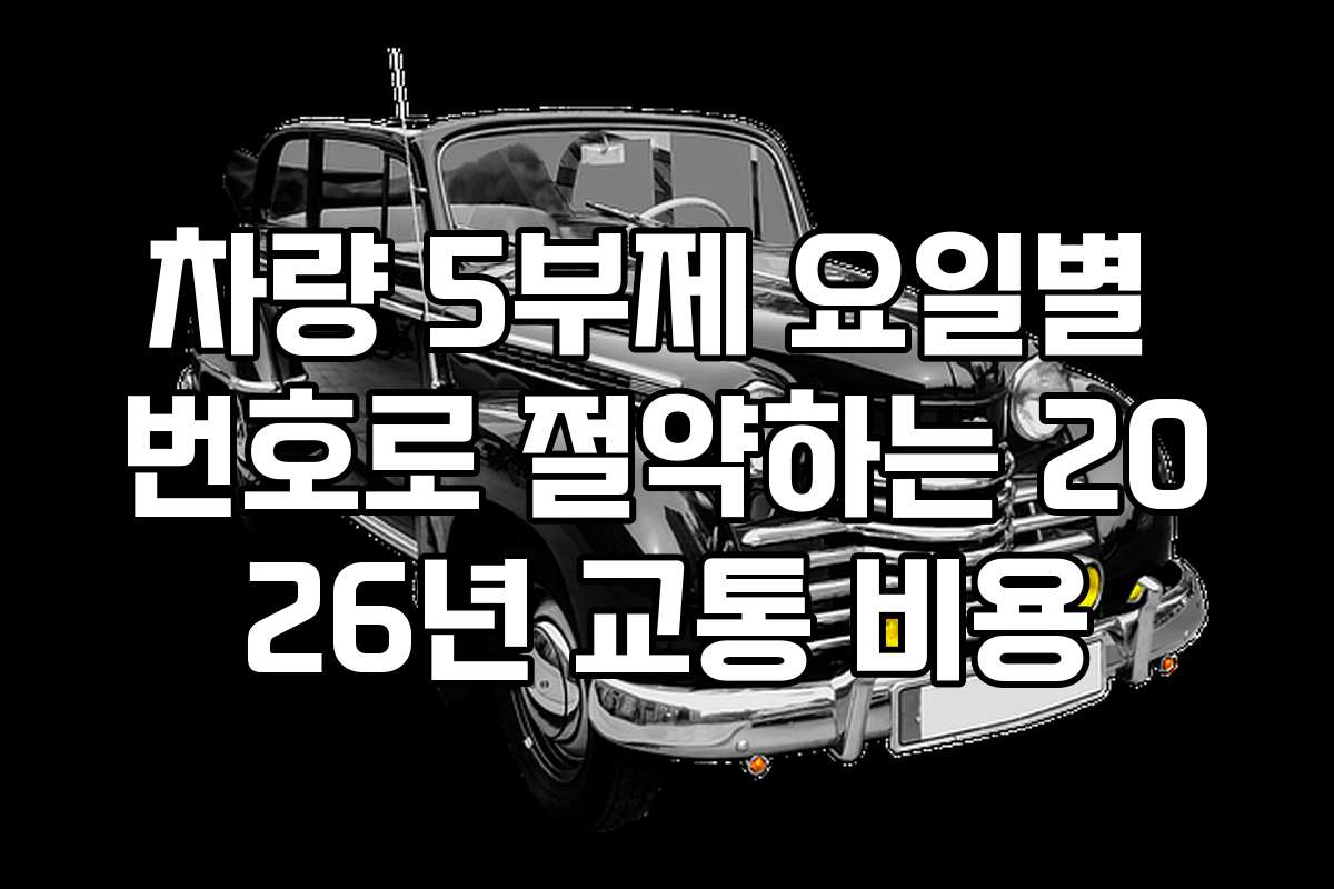 차량 5부제 요일별 번호로 절약하는 2026년 교통 비용
