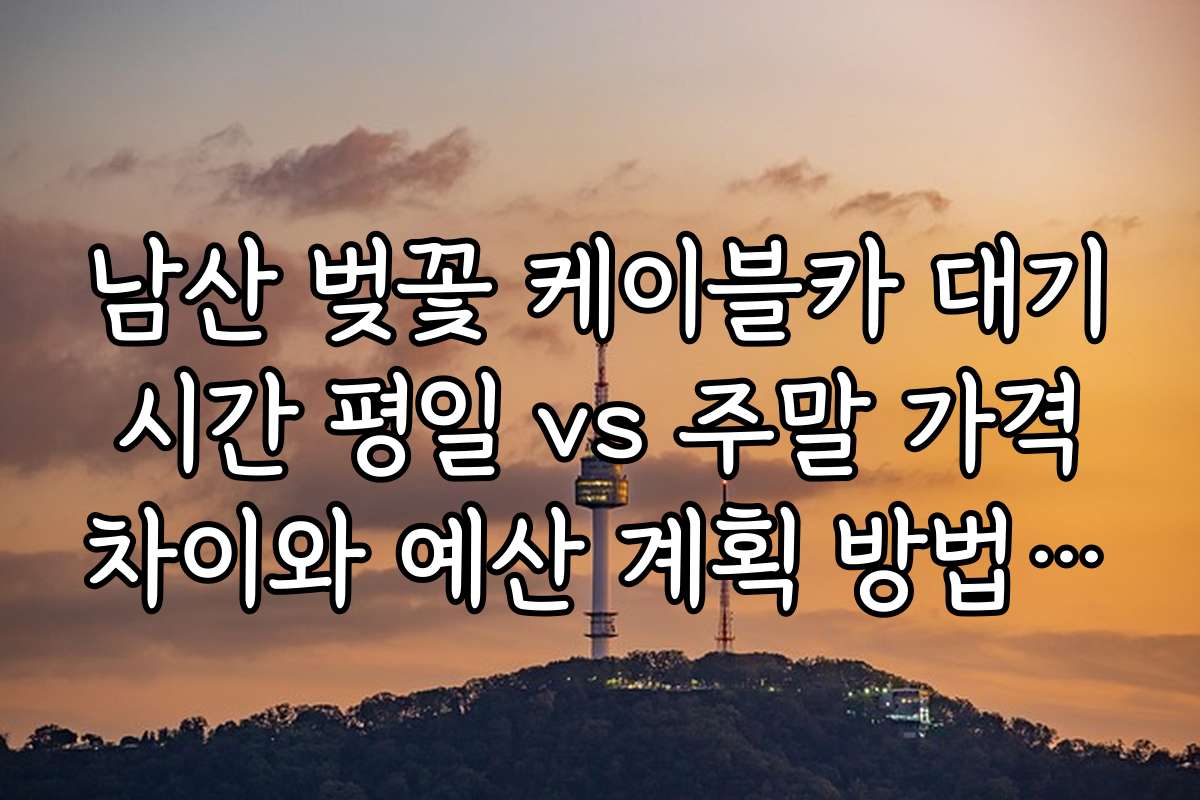 남산 벚꽃 케이블카 대기 시간 평일 vs 주말 가격 차이와 예산 계획 방법을 알려드립니다
