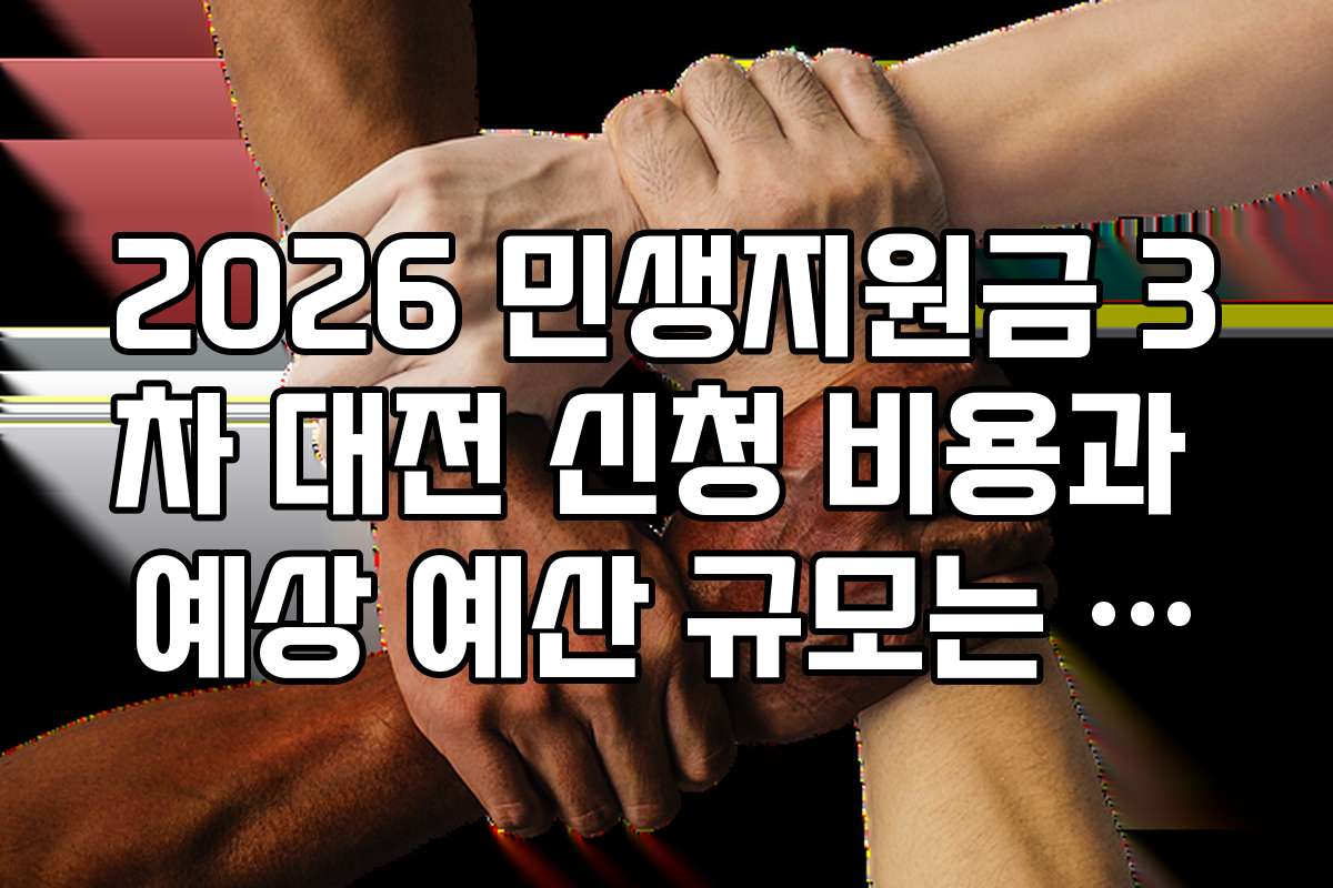 2026 민생지원금 3차 대전 신청 비용과 예상 예산 규모는 얼마나 될까