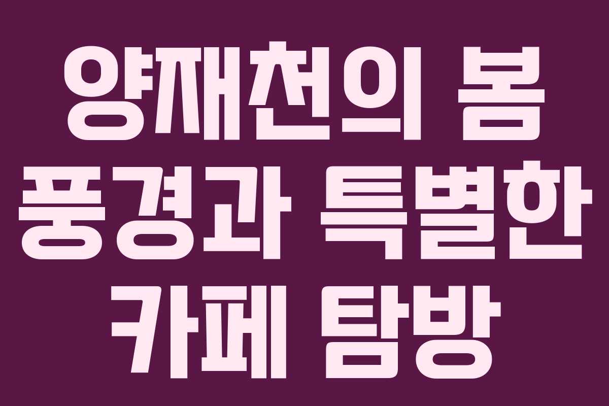 양재천의 봄 풍경과 특별한 카페 탐방