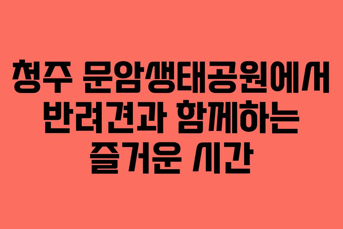 청주 문암생태공원에서 반려견과 함께하는 즐거운 시간