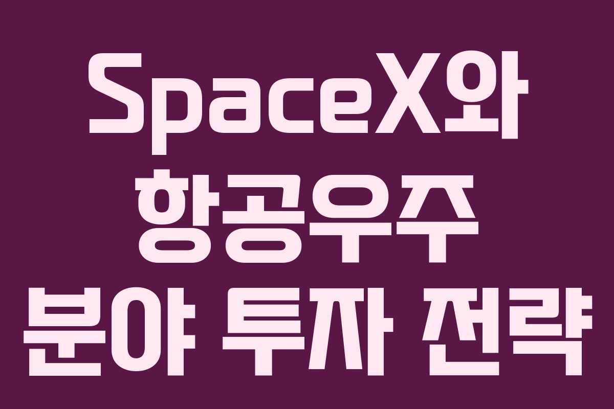 SpaceX와 항공우주 분야 투자 전략