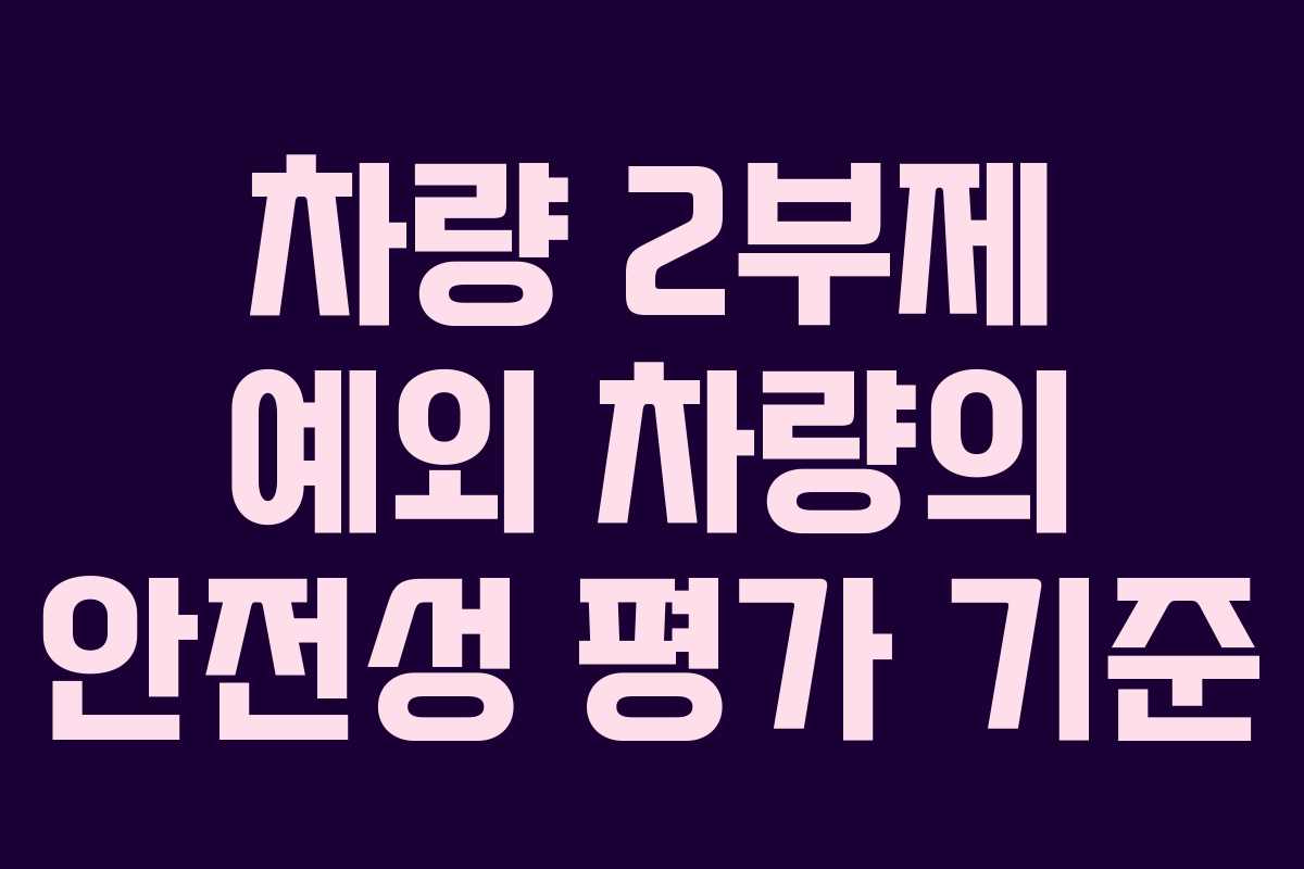 차량 2부제 예외 차량의 안전성 평가 기준