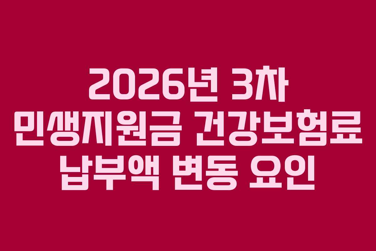 2026년 3차 민생지원금 건강보험료 납부액 변동 요인