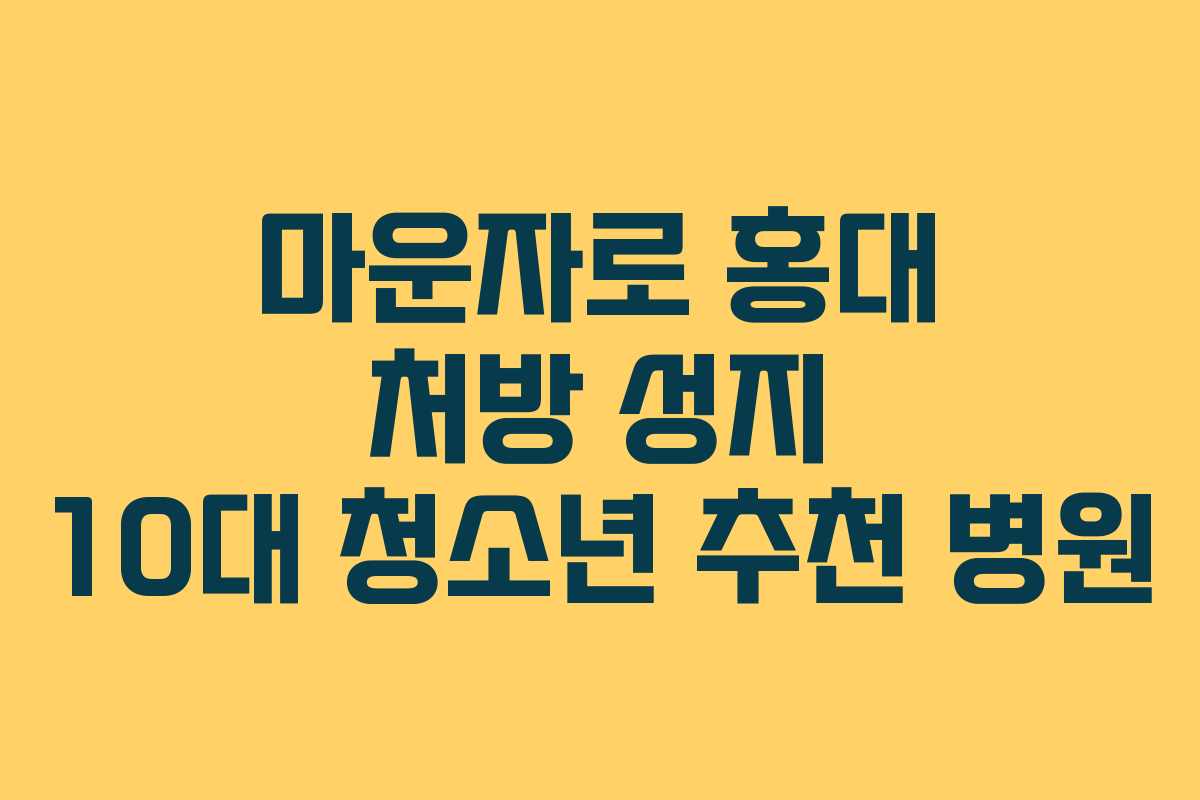 마운자로 홍대 처방 성지 10대 청소년 추천 병원