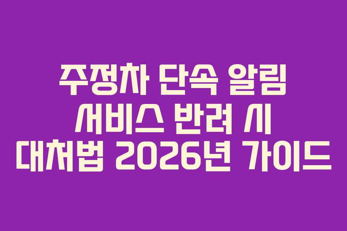 주정차 단속 알림 서비스 반려 시 대처법 2026년 가이드