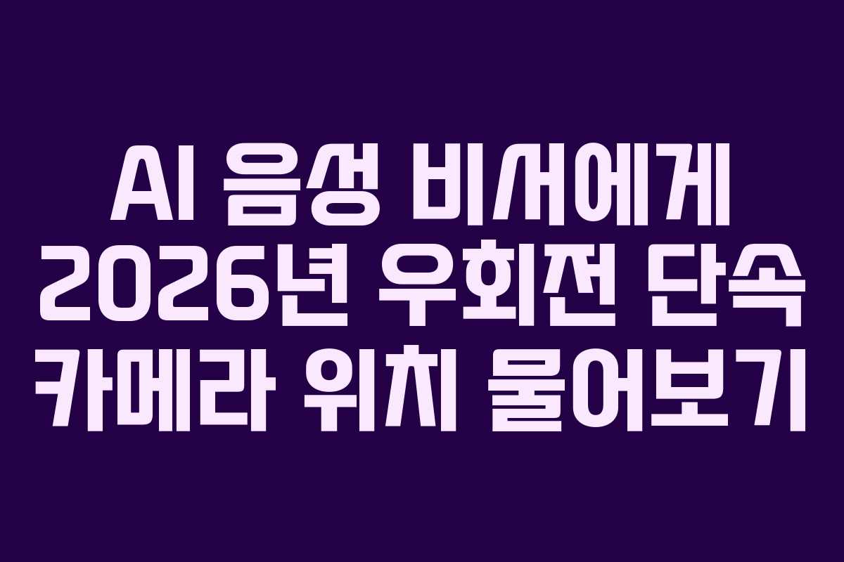 AI 음성 비서에게 2026년 우회전 단속 카메라 위치 물어보기
