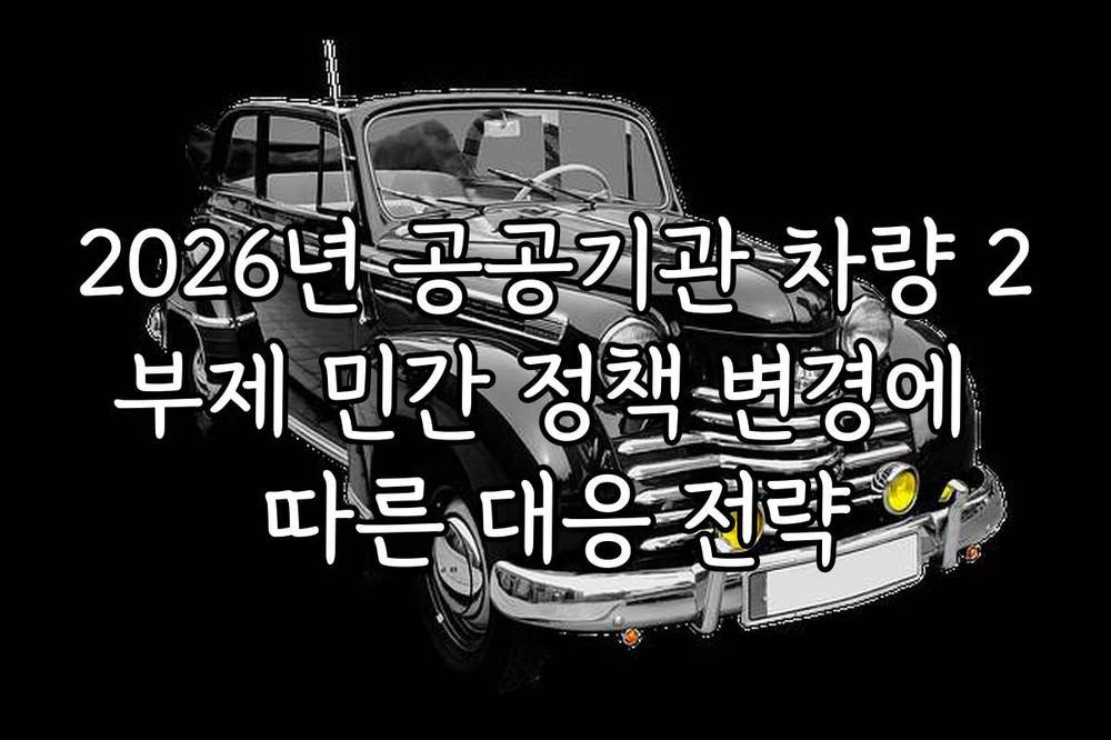 2026년 공공기관 차량 2부제 민간 정책 변경에 따른 대응 전략