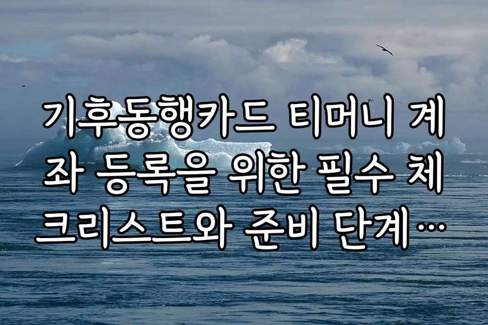 기후동행카드 티머니 계좌 등록을 위한 필수 체크리스트와 준비 단계별 가이드