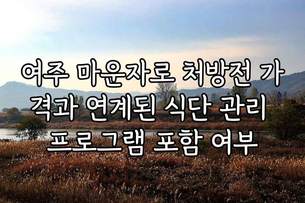 여주 마운자로 처방전 가격과 연계된 식단 관리 프로그램 포함 여부