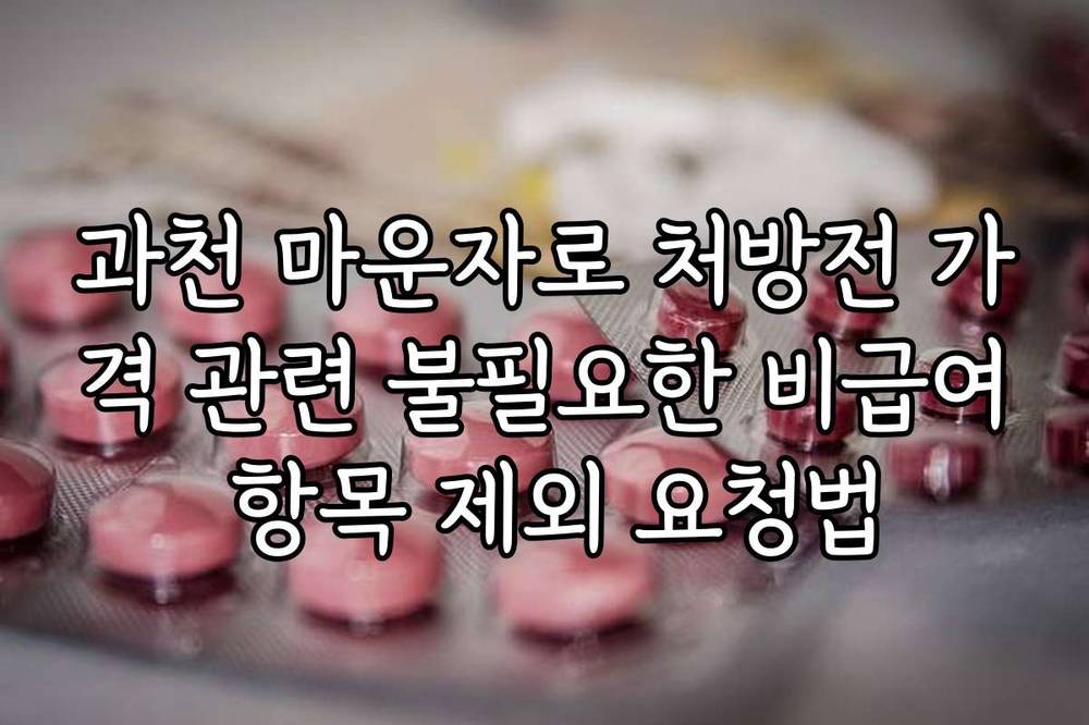 과천 마운자로 처방전 가격 관련 불필요한 비급여 항목 제외 요청법