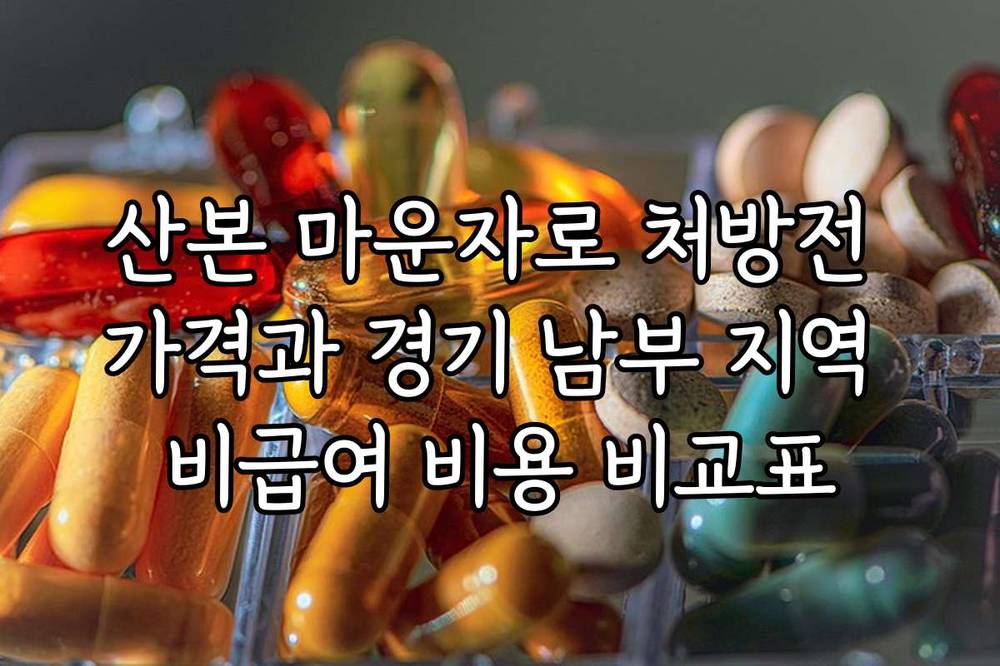 산본 마운자로 처방전 가격과 경기 남부 지역 비급여 비용 비교표