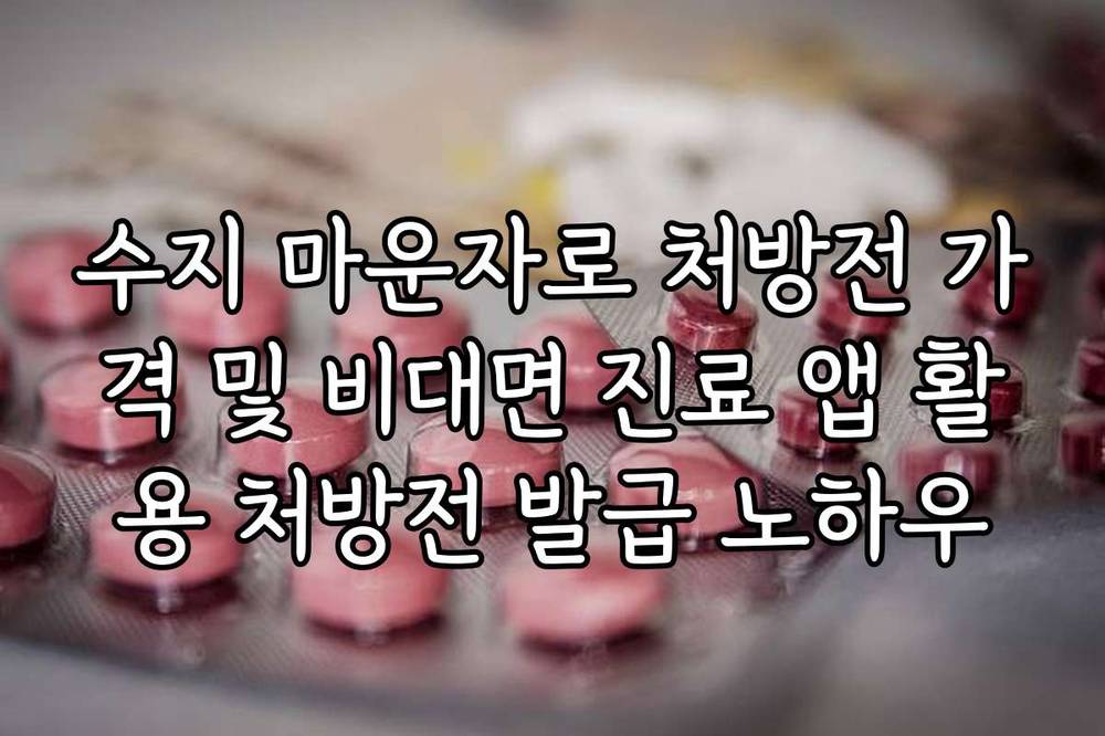 수지 마운자로 처방전 가격 및 비대면 진료 앱 활용 처방전 발급 노하우