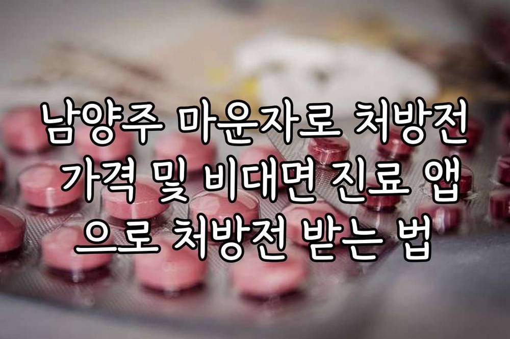 남양주 마운자로 처방전 가격 및 비대면 진료 앱으로 처방전 받는 법