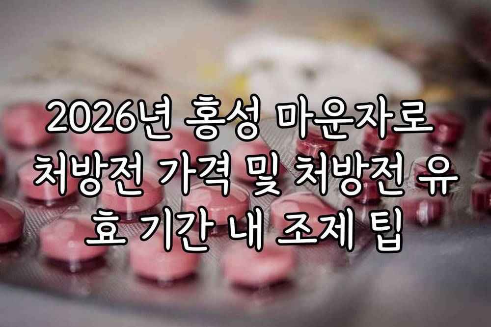 2026년 홍성 마운자로 처방전 가격 및 처방전 유효 기간 내 조제 팁