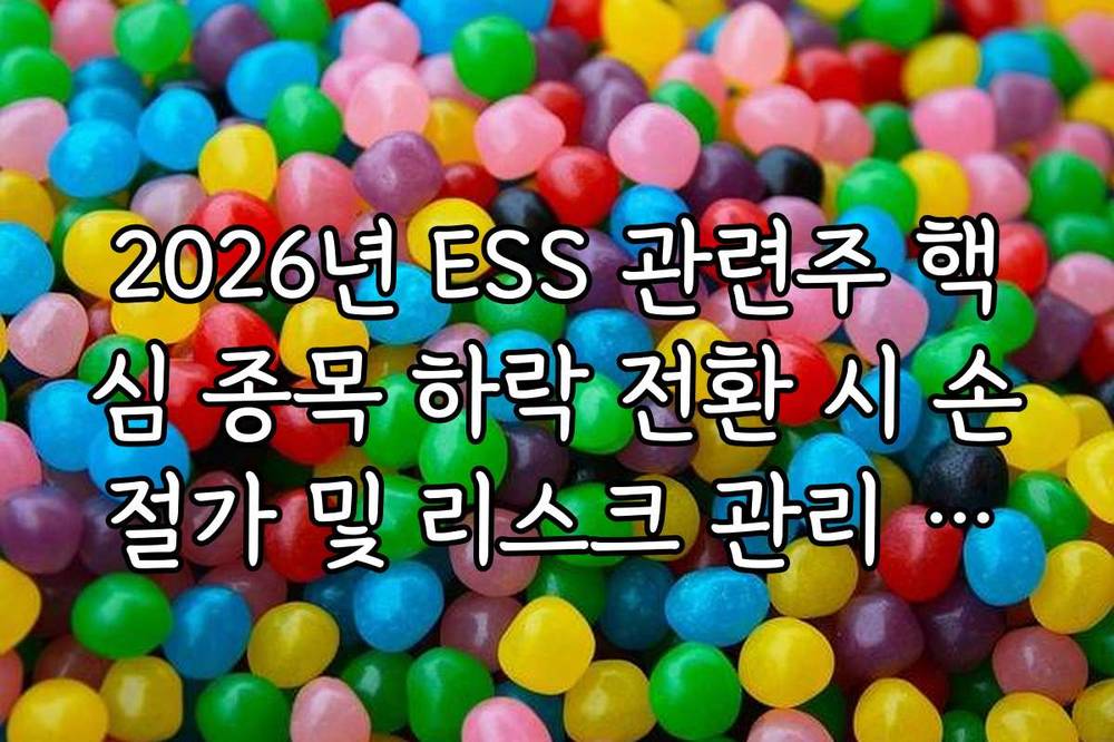 2026년 ESS 관련주 핵심 종목 하락 전환 시 손절가 및 리스크 관리 전략
