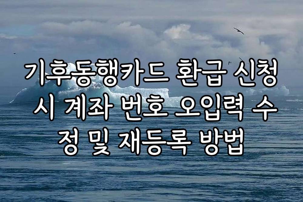 기후동행카드 환급 신청 시 계좌 번호 오입력 수정 및 재등록 방법