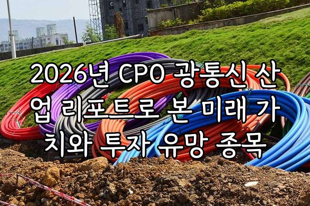 2026년 CPO 광통신 산업 리포트로 본 미래 가치와 투자 유망 종목