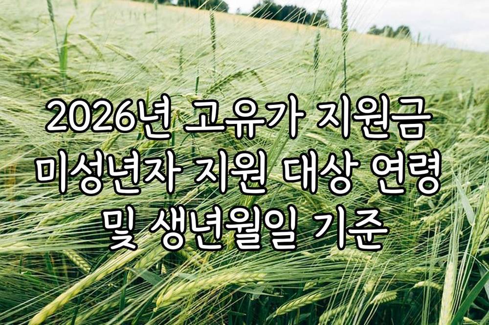 2026년 고유가 지원금 미성년자 지원 대상 연령 및 생년월일 기준