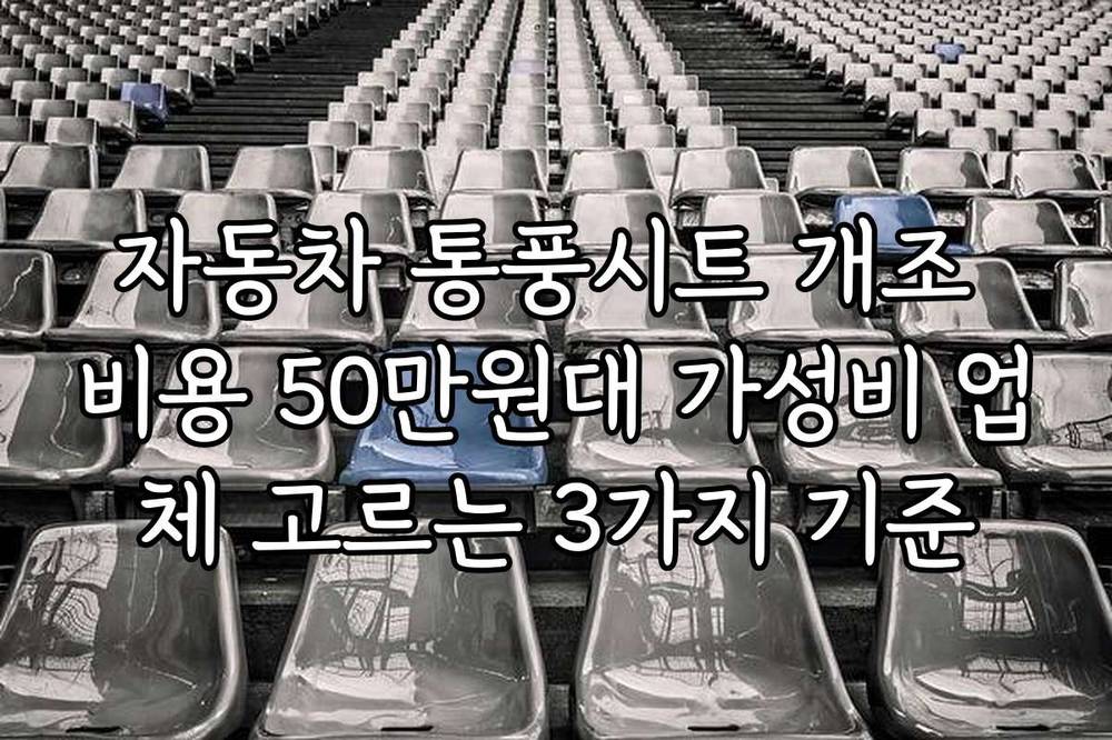 자동차 통풍시트 개조 비용 50만원대 가성비 업체 고르는 3가지 기준