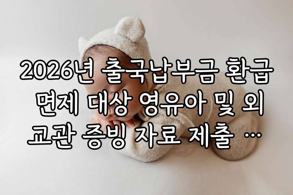 2026년 출국납부금 환급 면제 대상 영유아 및 외교관 증빙 자료 제출 가이드