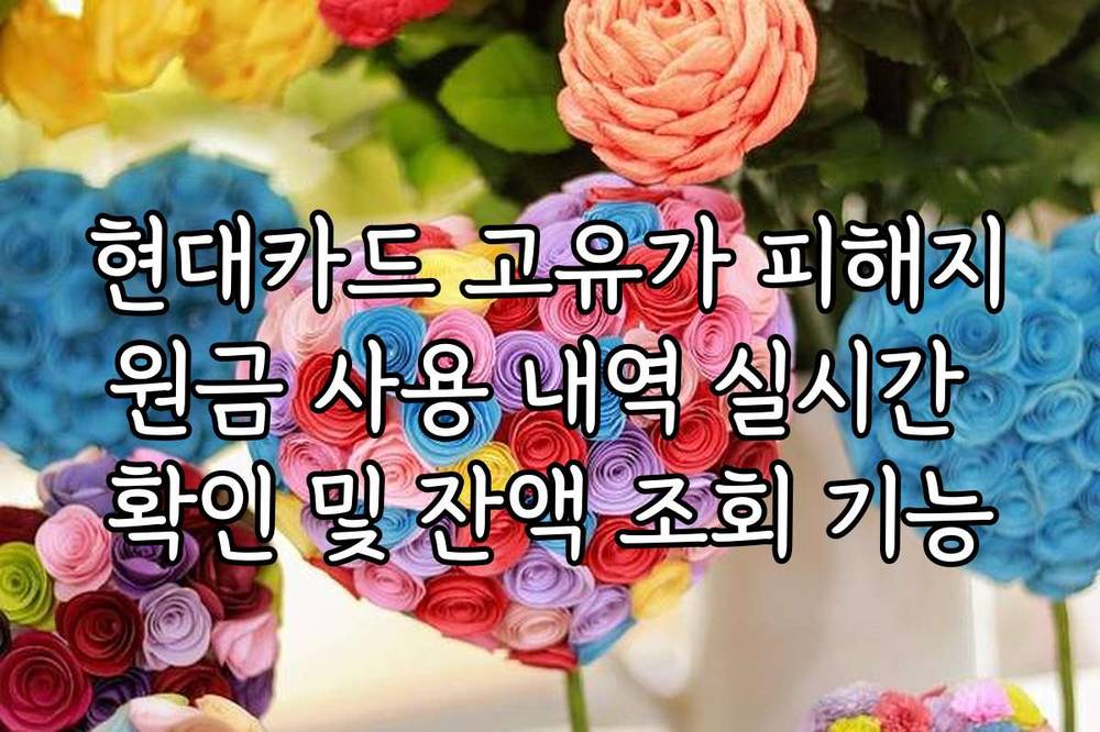 현대카드 고유가 피해지원금 사용 내역 실시간 확인 및 잔액 조회 기능