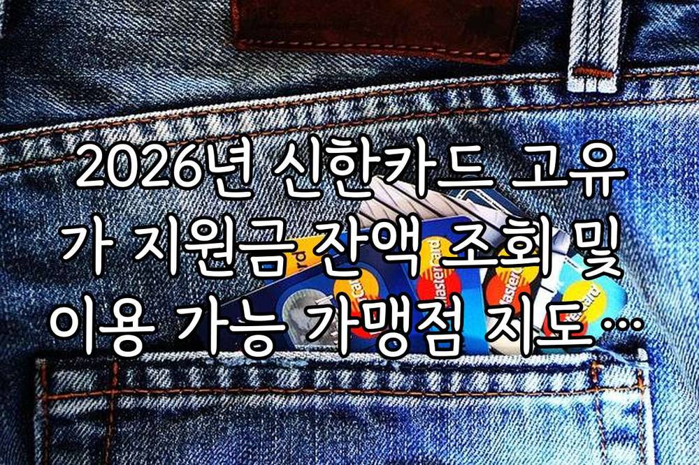 2026년 신한카드 고유가 지원금 잔액 조회 및 이용 가능 가맹점 지도 찾기