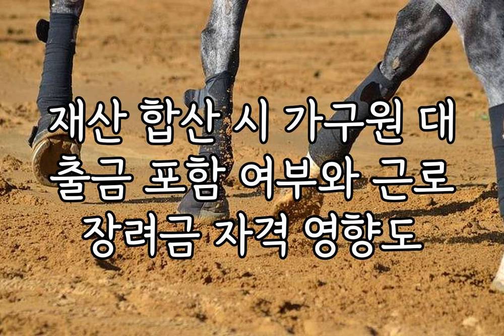 재산 합산 시 가구원 대출금 포함 여부와 근로장려금 자격 영향도