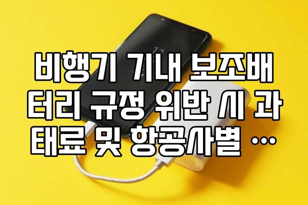 비행기 기내 보조배터리 규정 위반 시 과태료 및 항공사별 보안 검색 기준