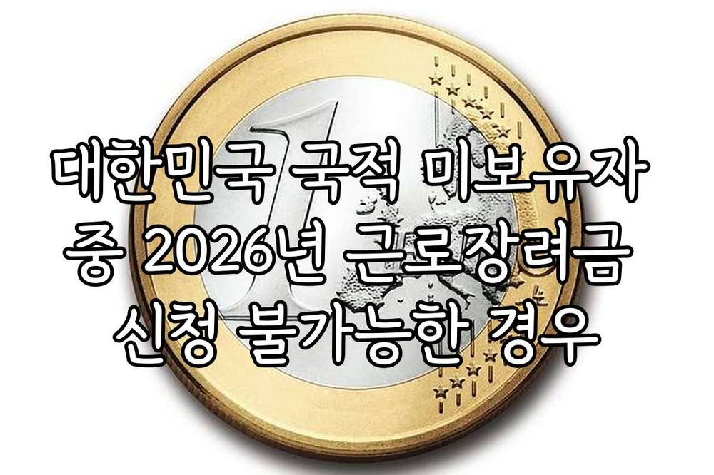 대한민국 국적 미보유자 중 2026년 근로장려금 신청 불가능한 경우