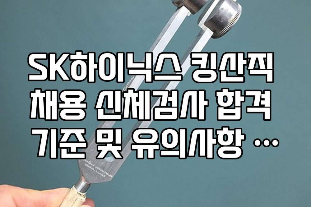SK하이닉스 킹산직 채용 신체검사 합격 기준 및 유의사항 팩트 체크