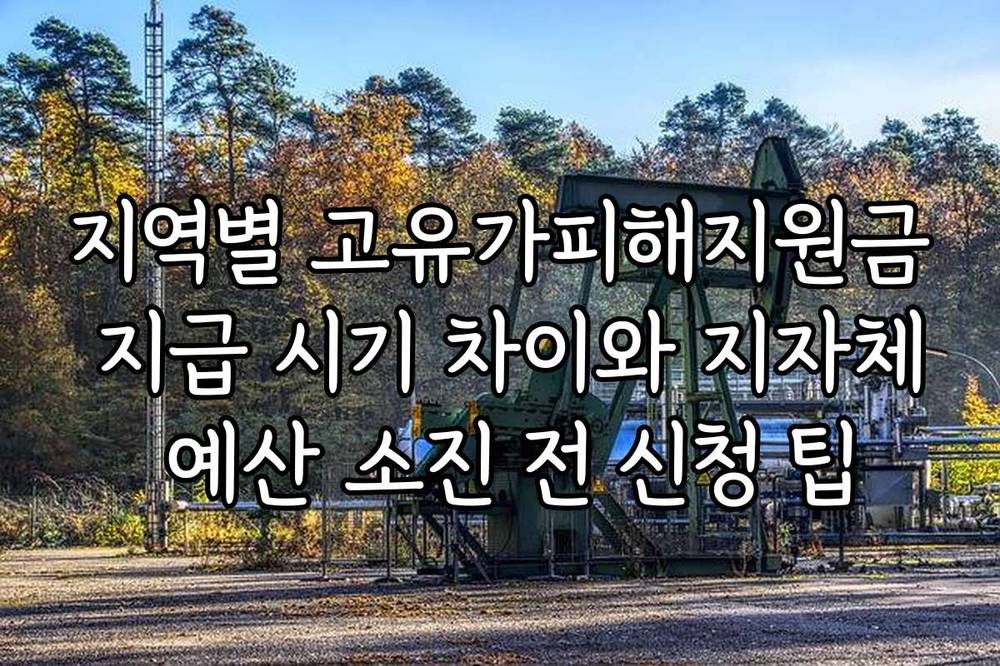 지역별 고유가피해지원금 지급 시기 차이와 지자체 예산 소진 전 신청 팁