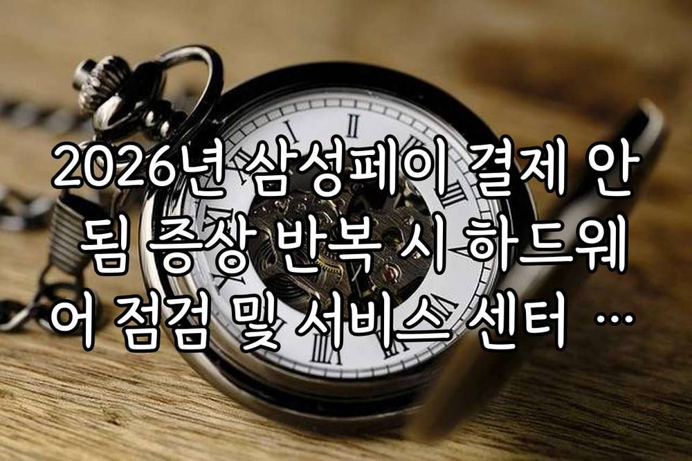 2026년 삼성페이 결제 안 됨 증상 반복 시 하드웨어 점검 및 서비스 센터 예약