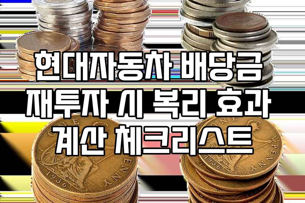 현대자동차 배당금 재투자 시 복리 효과 계산 체크리스트